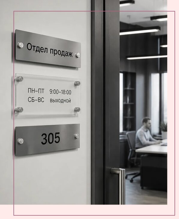 Офисные таблички на дверь в Якутске по цене от 5103 р. | Аванза-Ктс