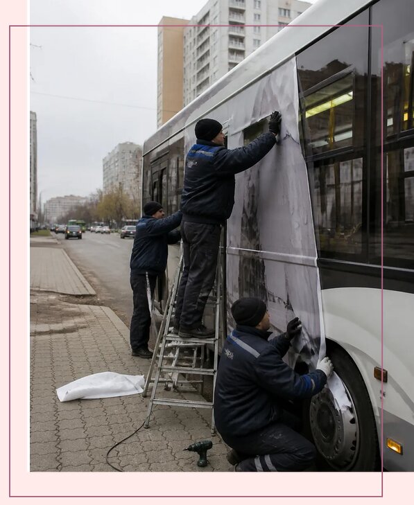 Изготовление и монтаж рекламы на автобусах в Якутске